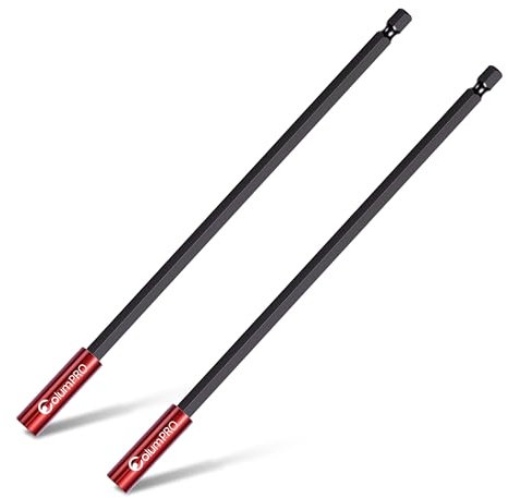ColumPRO 4 STÜCKE 300MM starker magnetischer Bit-Halter für Schlagschrauber, 1/4 Zoll Sechskantschaft S2 Stahl magnetische Schraubendreherverlängerung, gerade ohne Biegen der Bohrerverlängerung