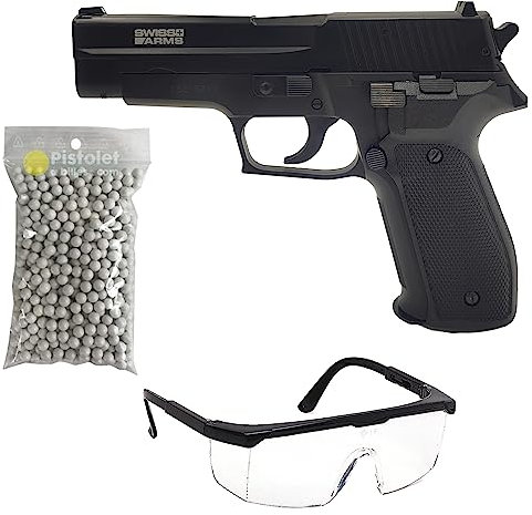 Saigo Defense Pack Pistola Airsoft SA Navy Spring/Color: Negro/Materiales: Plástico de Alta Resistencia y Metal/Potencia 0.5 Joule/Se suministra con Accesorios