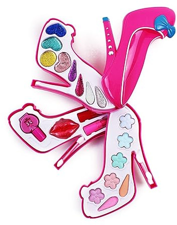BESTonZON Ensemble Trousse cosmétique pour Fille Maquillage tête de poupée pour Les Filles Trousse Enfant Accessoires Positionner boîte de Maquillage