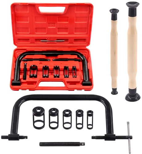 Tanstic 12Pcs Valve Spring Compressor with Spring Compressor Clamp Valve Lapper Set Compatible with ATV, Motorcycle, Car, Small Engine Vehicle(Black)