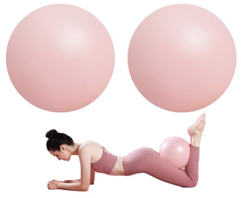 Alsurea 2 Pack Gymnastikbälle, 22-25cm Pilates Barre Mini Yoga Bälle, Anti-Burst Fitness Kleine Bender Bälle für Pilates, Yoga, Kerntraining und Physiotherapie, Verbessert das Gleichgewicht (rosa)