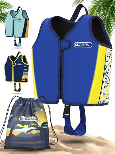 KIDVERSE gilet galleggiante per bambino 3-6 anni - Ausilio al nuoto certificato TÜV - giubbotto galleggiante bambino per imparare a nuotare - Per maschi e femmine