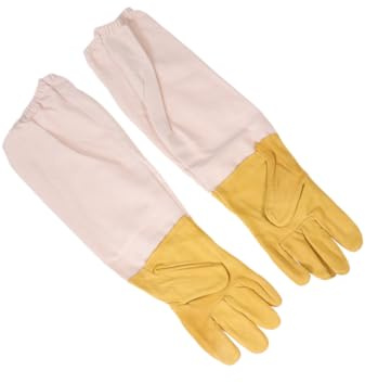 Ipetboom Guantes de Cuero para Apicultura Talla Protección contra y Cortes Diseño Transpirable con Banda Elástica para Mayor Comodidad Apicultores