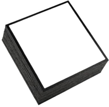Fenteer 10 Pièces Shikishi Planches Autographes Carrées Cartes Vierges de Dessin Supports pour Arts Polyvalents Papier Épais Adaptées pour Réunions, Noir, M