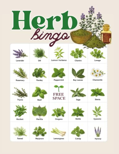 Herb Bingo: 32-Player Botanical and Chef Themed Party Games for Garden Parties, Herbal Medicine Study, and National Herb Day