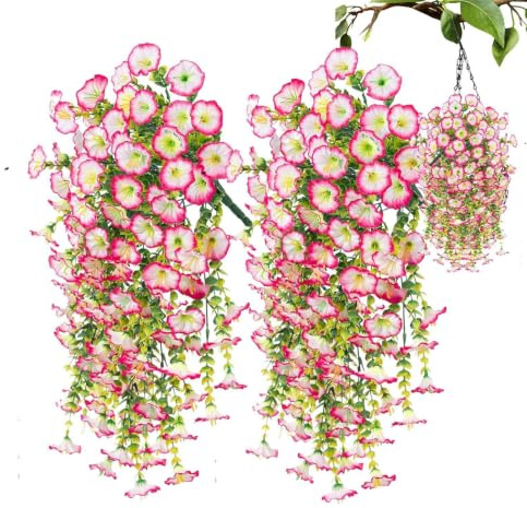 Konstgjorda Petunior 2 Stycken Träds Falska Blommor | Utomhus Falsk Petunia Dekoration För Uteplats TrädBakInomhus Balkong Bröllop