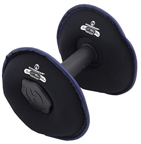 HYPERWEAR SoftBell 3-i-1 Deluxe neoprenhantel, justerbar, med enkelt handtag och 2 hantelskivor med 3,8 kg