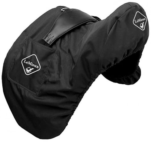 LeMieux GP Jump Saddle Cover Black - Durable Waterproof Outer - Soft Fleece Lining