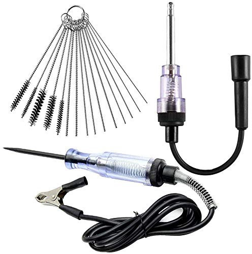 CKANDAY 6-12V In-Line Zündkerzen-Zündgerät für Kfz, mit Vergaser-Reiniger-Kit und elektrischer Kontrollleuchte Spannungskontinuitäts-Stromprüfgerät Lange Sonde mit Clip,6V-24V und Schaltkreisteste