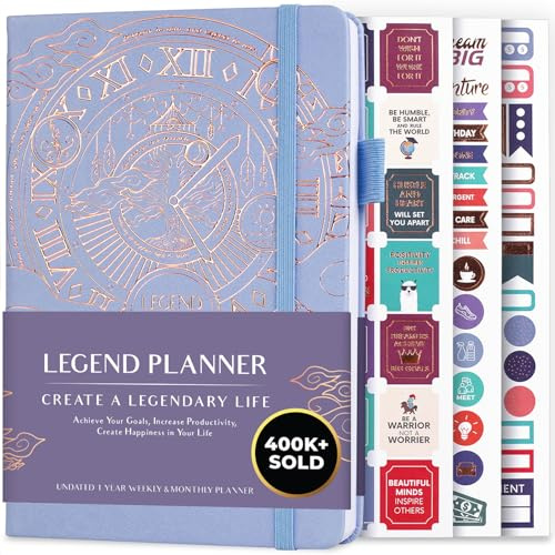Legend Planner – Weekly & Monthly Life Planner to Hit Your Goals & Live Happier. Organizer Notebook & Productivity Journal. A5 (Periwinkle)