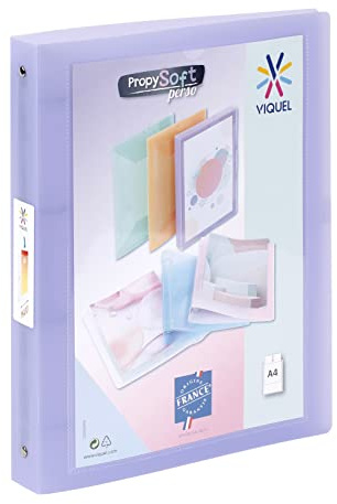Viquel - Raccoglitore flessibile A4 MAXI personalizzabile - 4 anelli - dorso 4 cm - Per documenti A4 - Viola traslucido