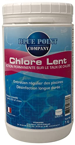 Chlore Lent Galets Piscine – Traitement avec Action permanente sur Le taux de Chlore/Galet de Chlore 250G, désinfection et Anti-algues – Produit pour Entretien Eau Piscine (1KG)