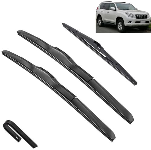 Limpiaparabrisas de vehículos Limpiaparabrisas delanteros traseros compatible con Toyota Land Cruiser Prado 150 J150 2009-2023 Cepillo de parabrisas Accesorios para ventanas Piezas Limpiaparabrisas