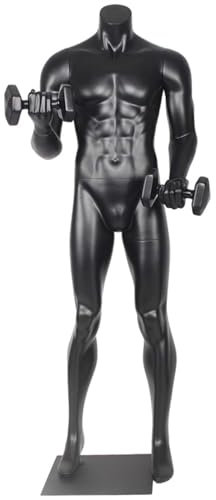 BBHW Manichino Forma di Abito Manichino Nero a Corpo Intero, Manichino Postura Fitness per Vetrina di Negozi di Articoli Sportivi, Manichini Uomo/Donna Leggeri (Color : Male A)