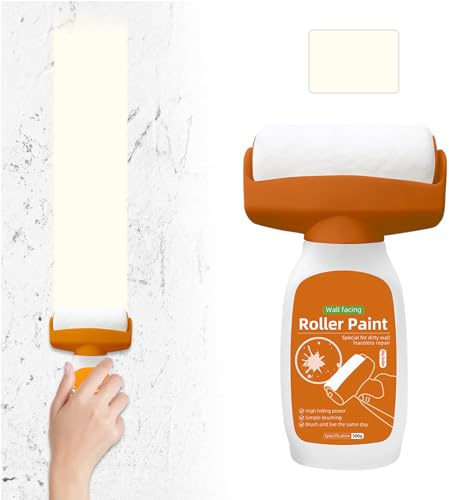 Ausbesserungsfarbe Weiss, Wand Reparatur Rollbürste Mit Wandreparaturpaste Wandfarbe Ausbessern Weiß Wandfarbe Kleiner Roller Wandfarbe Reparatur Weiss Wandreparatur Creme Für Reparieren (Beige)