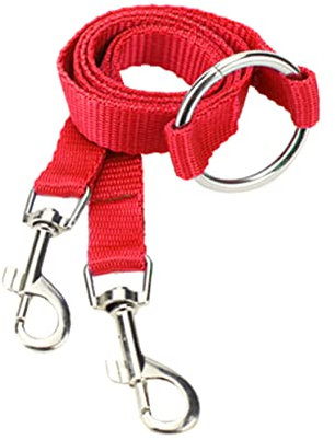 Kisangel Doppelleine Für Hunde Verstellbare Nylon-hundeleine Für Zwei Hunde Robust Und Langlebig Für Kleine Haustiere Rot