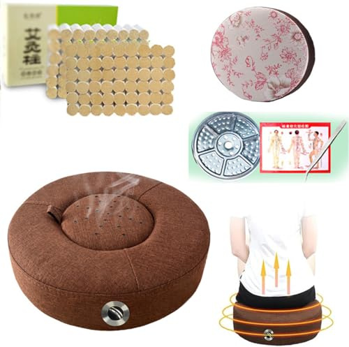 2pcs Smokeless Moxibustion Cushion, 40CM Moxa Box Burner Moxibustion Box Seat Cushion, 360° Rotatable Vent Adjust Temperature Moxibustion Heating Pad, for Meditation Relax, Mild Moxibustion Therapy