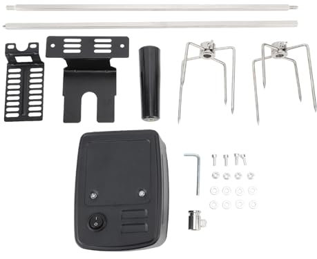 TANIQIACA Kit griglia girarrosto, Barbecue Elettrico Rotante allo spiedo, capacità di carico 15 kg, Acciaio Inossidabile 304, per grigliate all'aperto in Giardino, Patio, Campeggio e