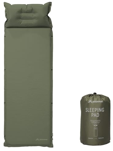 BISINNA Self-Inflating Camping Mat with Pillow 3/5cm Lightweight