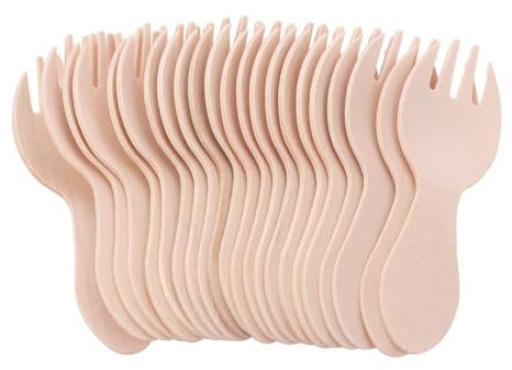 100 cucchiai da dessert, mini cucchiaio usa e getta in legno per gelato, mini forchetta da dessert in legno, cucchiaio per gelato, yogurt (forchetta)