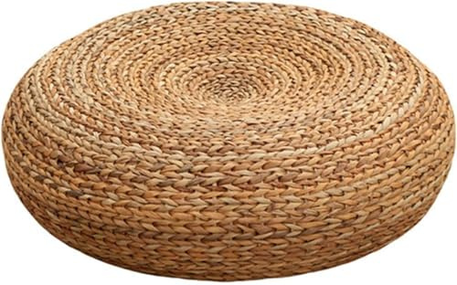 Cuscino del Sedile in Paglia Lavorata A Maglia Meditazione Yoga Sgabello per Esercizi al Coperto Pouf Pouf Ottomano Rattan Poggiapiedi Pouf Decorazione Domestica, 50cm
