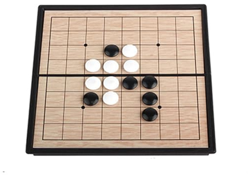 Scacchiera Set di scacchi magnetico Go Gomoku, gioco portatile con singole pietre convesse in plastica, strategia classica cinese for bambini e adulti scacchi(13 * 13 * 1.2cm)