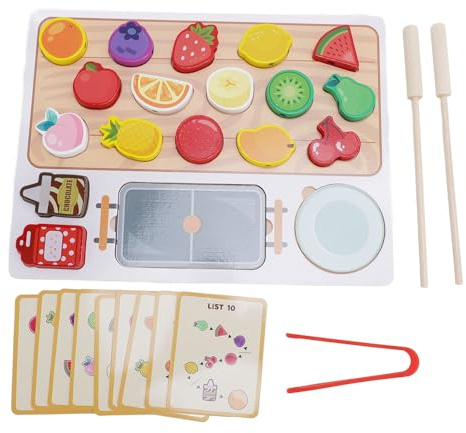 TOPINCN Spiellebensmittel-Set aus Holz, Kleinkind-Lernspielzeug mit Fruchtformen für Vorschulaktivitäten, Früherziehungsspielzeug für mit Stabilem Holz und Glänzender Oberfläche