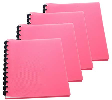 TUKA-i-AKUT 4pz A4 PP Portalistino con Rilegatura Anelli, Buste Trasparenti, Per Presentazione e Archiviazione di Documenti, Libro di Presentazione, per Ufficio Casa Scuola. Rosso TKD8029 Red