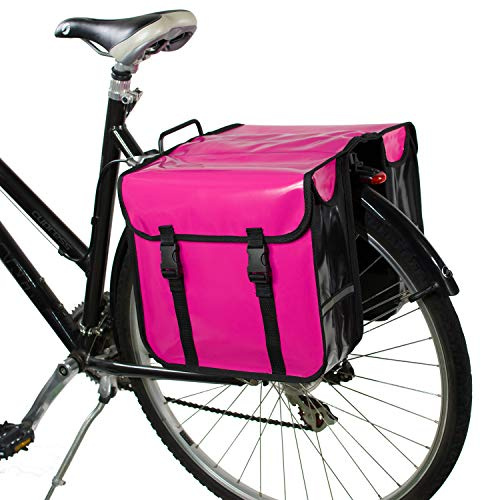 BikyBag Classic CW Vattentät dubbel cykelväska för shopping (rosa)