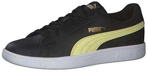 PUMA Unisex Smash V2 L Sneaker, Schwarz (Black/Yellow Pear/Team Gold), 37 EU