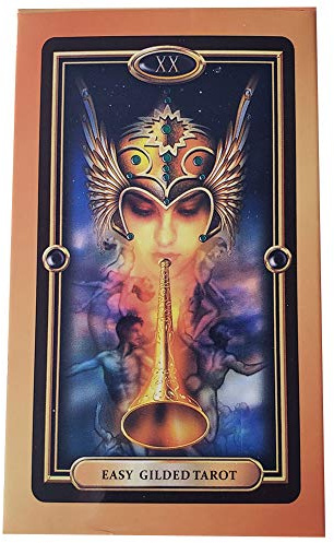 ANUFER 78 Piezas/Conjunto Cartas de Tarot Tablero de Cubierta Decir el Futuro Adivinación Juego Edición en Inglés Dorado Fácil SN07408