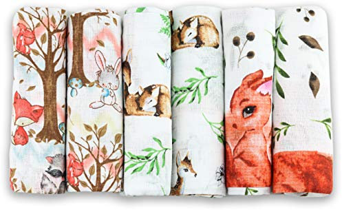 FENSILO - Mulltücher - Mullwindeln - 6er Pack 70x80 cm - Stoffwindeln, Made IN EU, schadstoffgeprüft -Spucktücher Baby für Jungen und Mädchen– Baby Mullwindeln