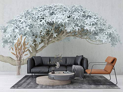 SILK ROAD EU Carta da Parati Panoramica in Seta, Campione, Larghezza Max 8m, Albero Gigante 3D, per Soggiorno Camera Ristorante Camera dei Bambini e Decorazione da Parete