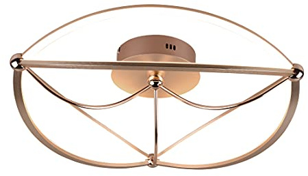 Trio Leuchten Charivari 621290108 Plafonnier LED en laiton mat avec variateur d'intensité 42 W