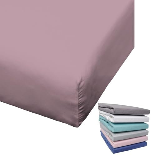 Bierbaum Biber Spannbettlaken Baumwolle 180x200 cm Weiß Grau Blau Rosa Türkis Silber Flieder Grün Taupe Rundgummi, Farbe:Flieder