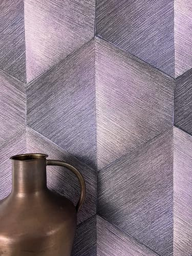 Newroom Tapete Lila Vlies 3D-Optik - Modern Geometrisch Rauten Muster für Wohnzimmer Schlafzimmer
