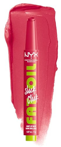NYX Professional Makeup Lip Balm, A Hint of Colour, Infused with Oils for Long Lasting Hydration, Lightweight & Vegan Formula, Fat Oil Slick Click,Double Tap