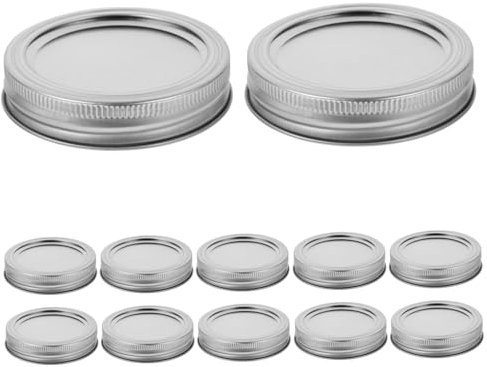 LIFKOME 12ensemble Couvercles De Bocaux Large Bouche Avec Anneaux Lot De Couvercles Hermétiques Et Réutilisables Pour Pots De Conservation Étanchéité Anti Grains Et Condiments