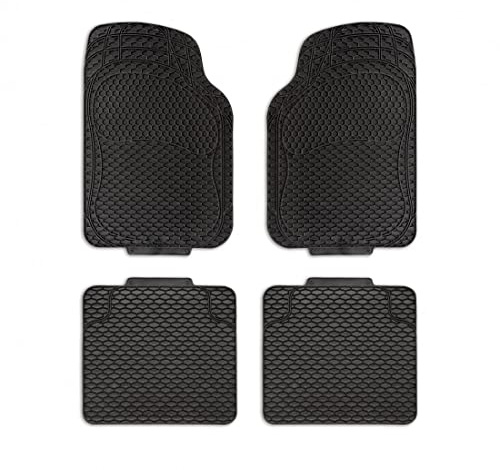 Set di 4 tappeti per auto in gomma inodore di alta qualita. Universali, sagomabili, con speciale fondo antiscivolo. ALBATROS