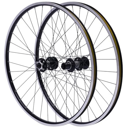 Juego de ruedas para bicicleta de montaña, delanteras y traseras, llantas de bicicleta de montaña, ruedas de repuesto, color negro, aluminio, liberación rápida, para ruedas delanteras o traseras de 29