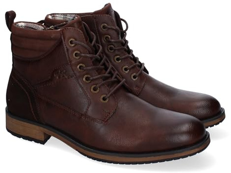 shoes&blues.es Botines de Hombre, Comodos y Elegantes, Diseno Clasico con Punta Redonda, Cierre de Cordones y Cremallera Lateral.