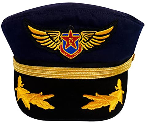 Alasum Matrosenmütze Aus Baumwolle Kapitänsmütze für Jungen und Mädchen Marinemütze mit Goldstickerei Unisex Lustiger Partyhut für Jungen und Mädchen