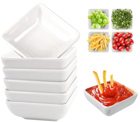 6 Piezas Cuencos para Salsa, Cuencos Aperitivos, Mini Cuencos 7.3x2.5cm Reutilizable, Platos de Salsa de Soja, Cuencos Para Charcutería de Sushi, para Aperitivos, Sushi, Salsas de Soja,Especias,Frutas