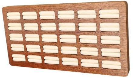 Fluxioxtna Wood 30 Slot Rings Display Tray Practical Wood Rings Organizers Tray 30 Slots Display Stand For Home And Vendor