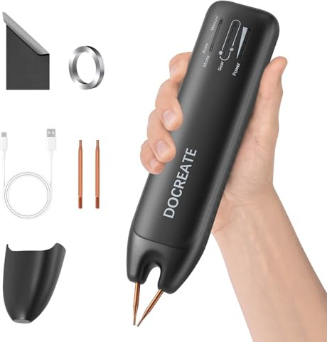 Soldador de puntos con batería, Portátil Soldador por puntos, con modos automáticos y manuales, 99 velocidades ajustables para paquetes de batería DIY, pantalla LED