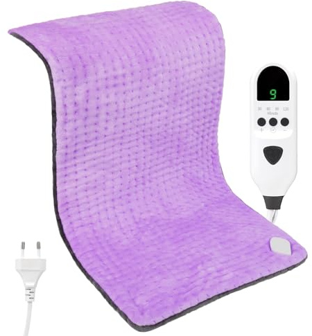 Coussin Chauffant, Tapis Chauffant 43×84cm avec Arrêt Automatique et 9 Niveaux de Température Lavable en Machine, Coussin Chauffant Dos Epaule et Nuque, ChauffantRapide Electrique, Flanelle Douce