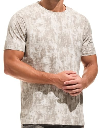 RONOMO Herr rund hals kortärmad t-shirt | medium elasticitet | mjuk och andningsbar | förkrympt behandling|, Csh Vit, XL