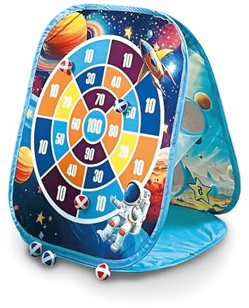 GÜNTHER FLUGSPIELE 1564 - Gioco di Lancio Galaxy, Circa 49 x 37 x 53 cm, Set di Gioco Pop-up con 6 Palline in Velcro e 6 Sacchetti di Lancio, per Bambini dai 3 Anni in su