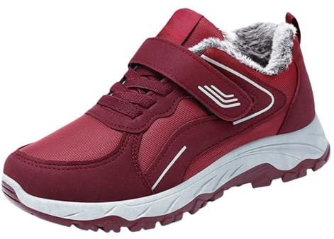 Generisch Zapatos de invierno para mujer, forrados negros, resistentes al agua, cálidos, para interiores, unisex, para exteriores, con plataforma, cómodos, informales, zapatillas de tenis de felpa