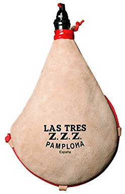 Bota de vino clásica de piel de cabra con interior de Pez Las Tres Z.Z.Z. (0,75 litros)